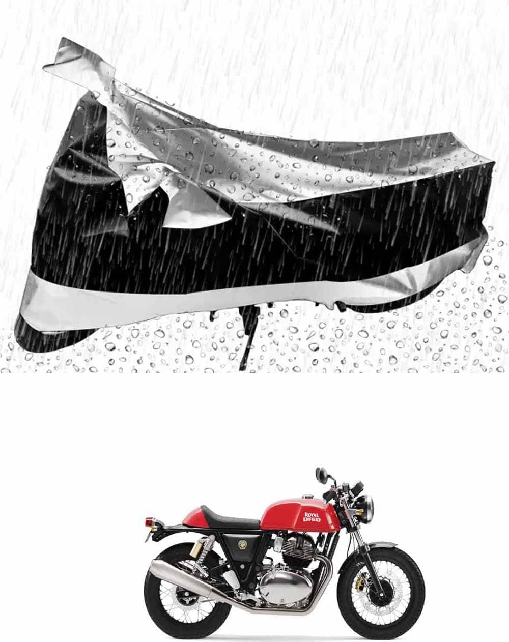    			JVG Bike Body Cover for Royal Enfield Continental GT ( Pack of 1 ) , Silver