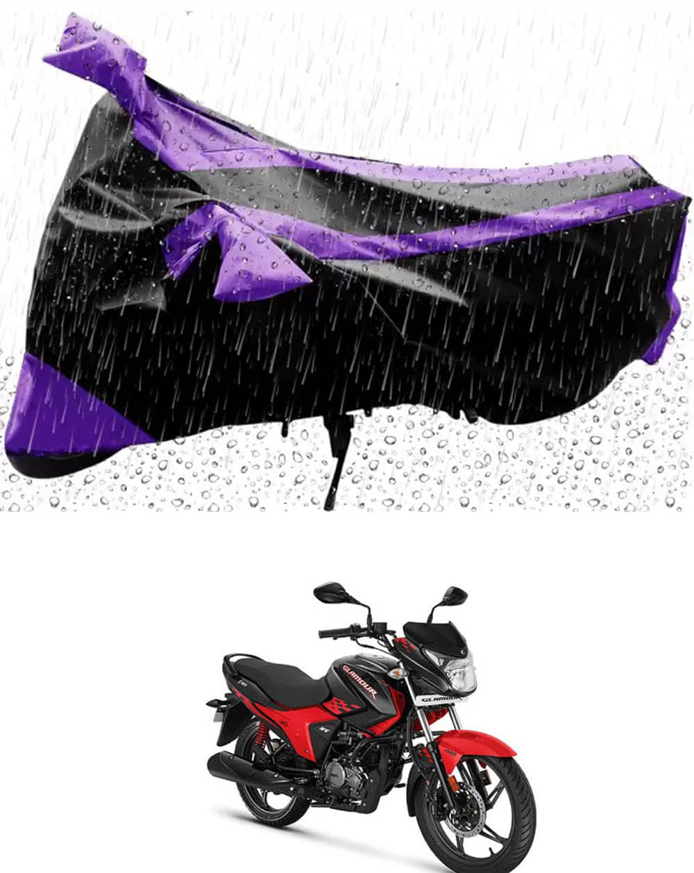 JVG Bike Body Cover for Hero Glamour i3s ( Pack of 1 ) , Purple