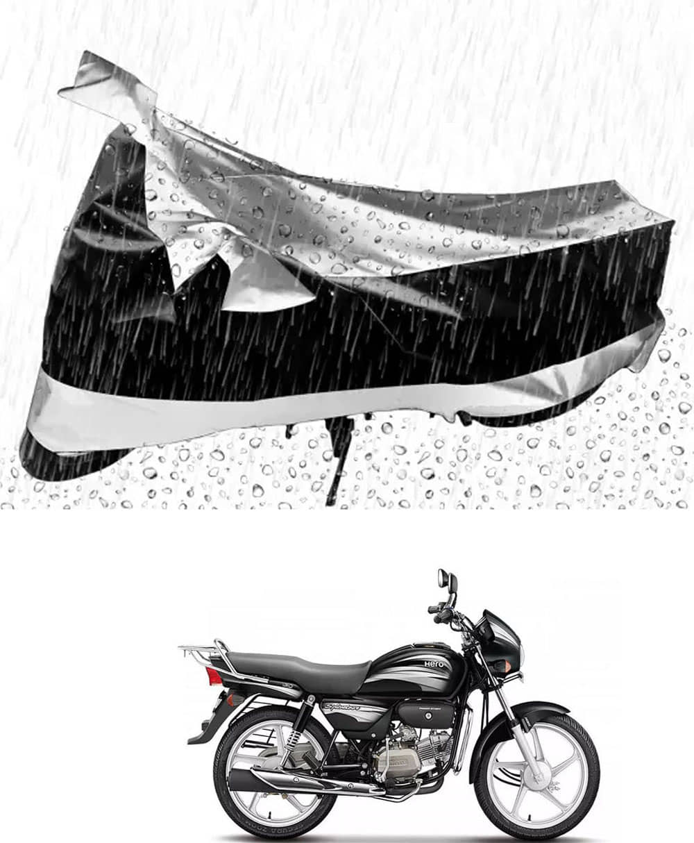 JVG Bike Body Cover for Hero Splendor Plus ( Pack of 1 ) , Silver