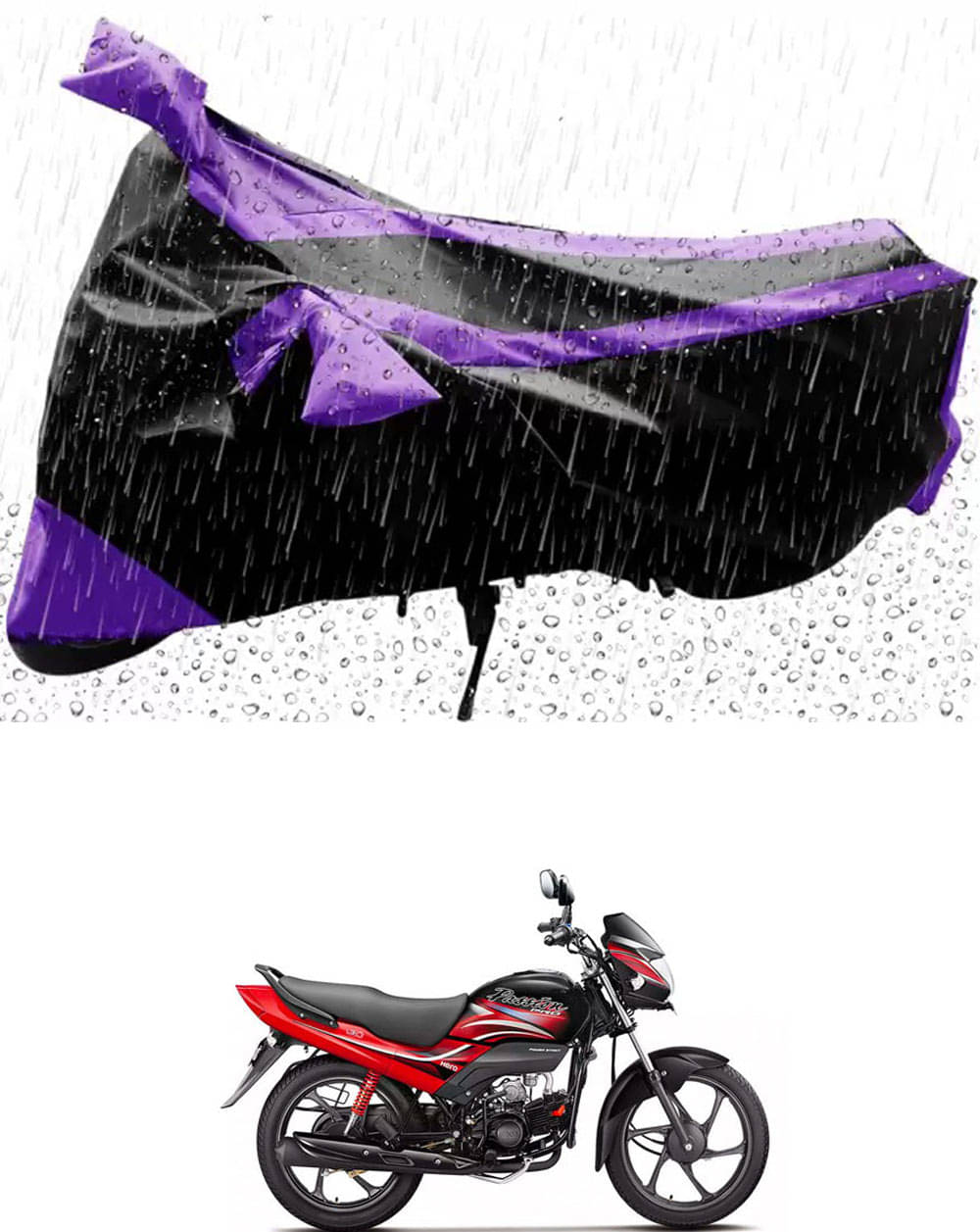     			JVG Bike Body Cover for Hero Passion Pro ( Pack of 1 ) , Purple