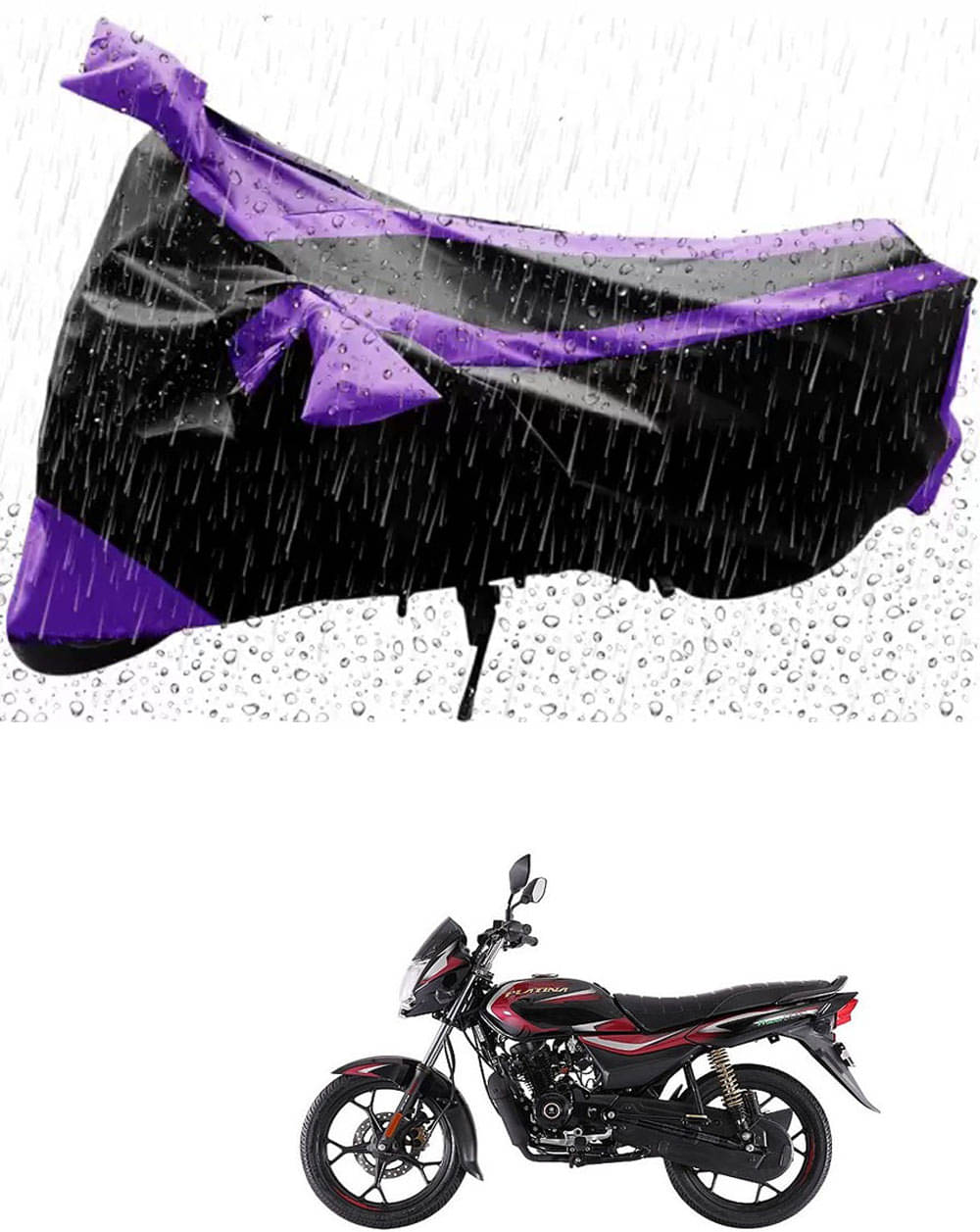     			JVG Bike Body Cover for Bajaj Platina ( Pack of 1 ) , Purple