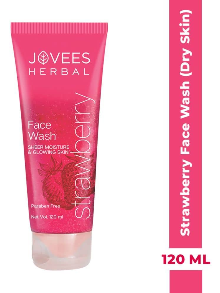 Jovees Herbal Strawberry Face Wash For Normal to Dry Skin For Glowing & Hydrating 120ml (Pack of 1)