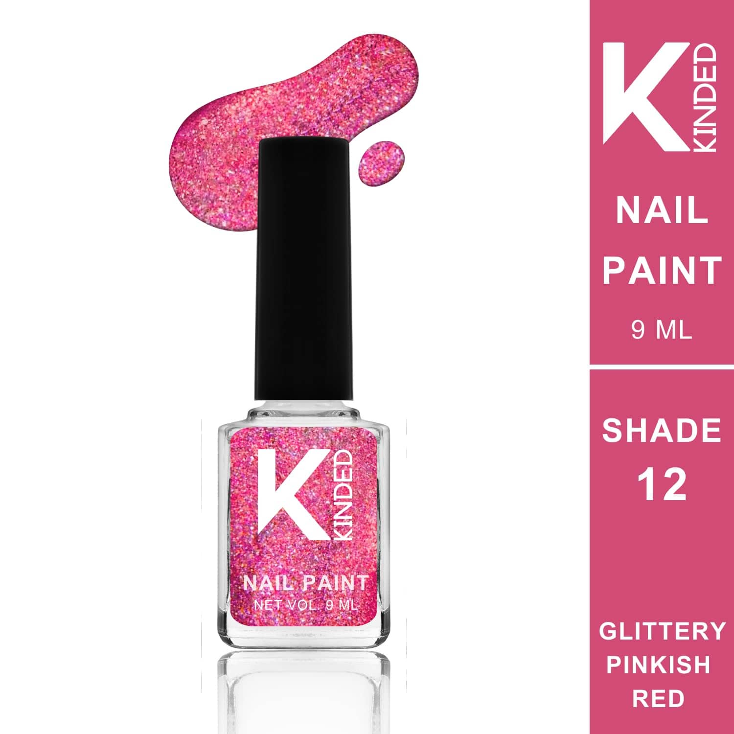 KINDED Silver Glitter Nail Polish 9 ( Pack of 1 )