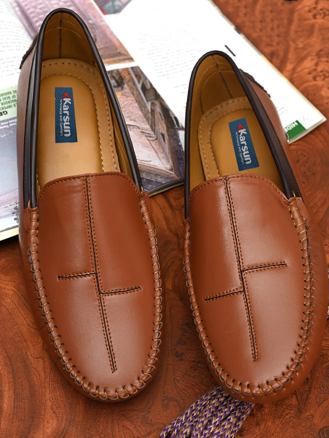     			Karsun Tan Men's Slip on