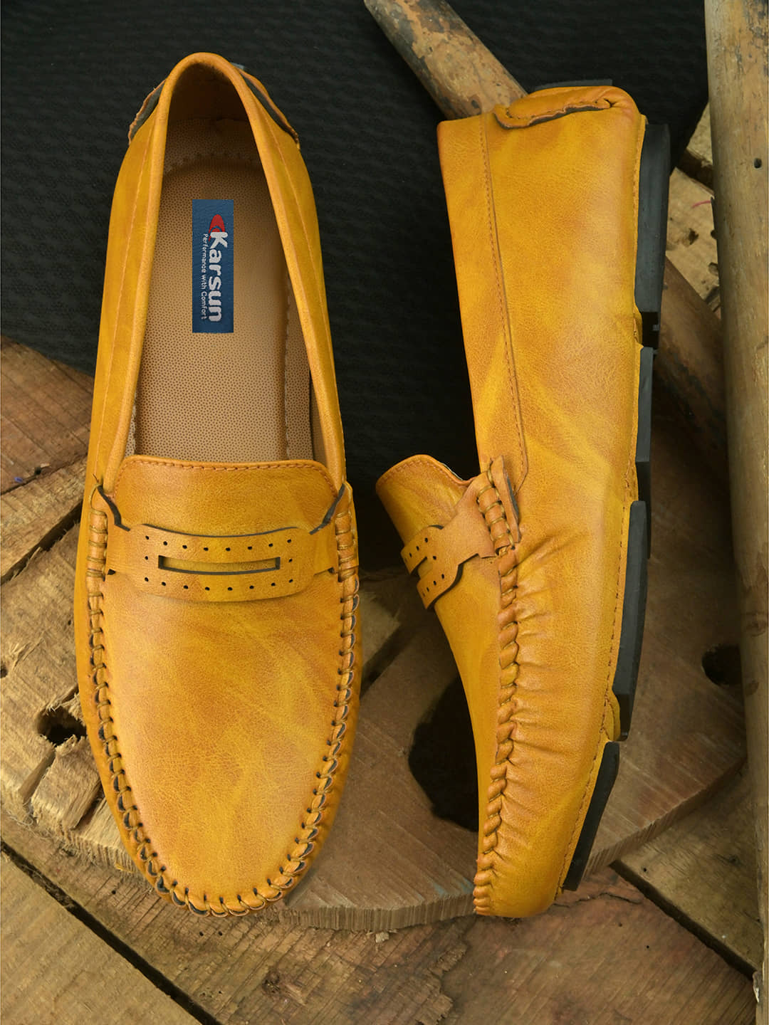 Karsun Tan Men's Slip on - Formal Shoes | Buy online on ZillyBuy