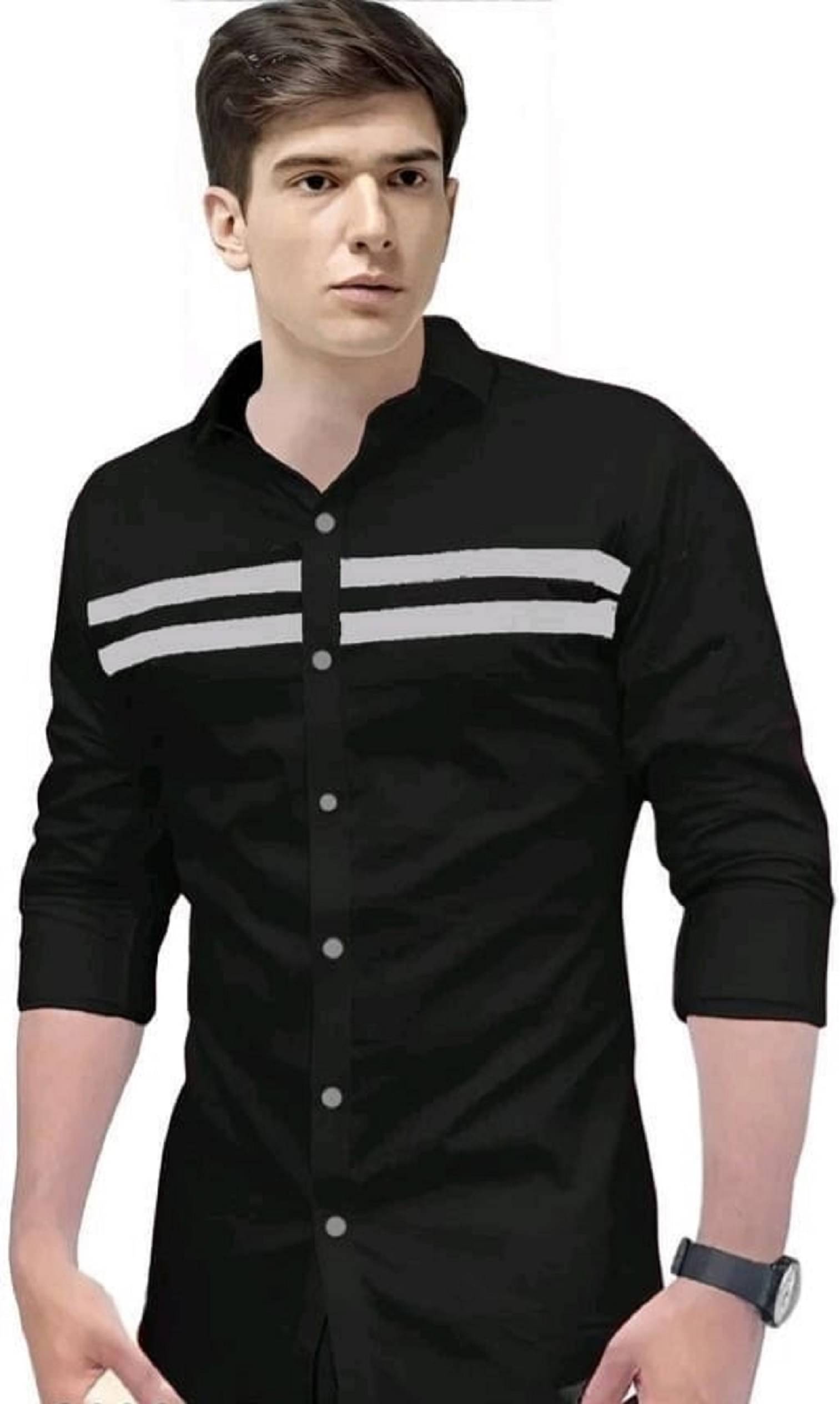     			NOWT Cotton Blend Regular Fit Striped Full Sleeves Men's Casual Shirt - Black ( Pack of 1 )