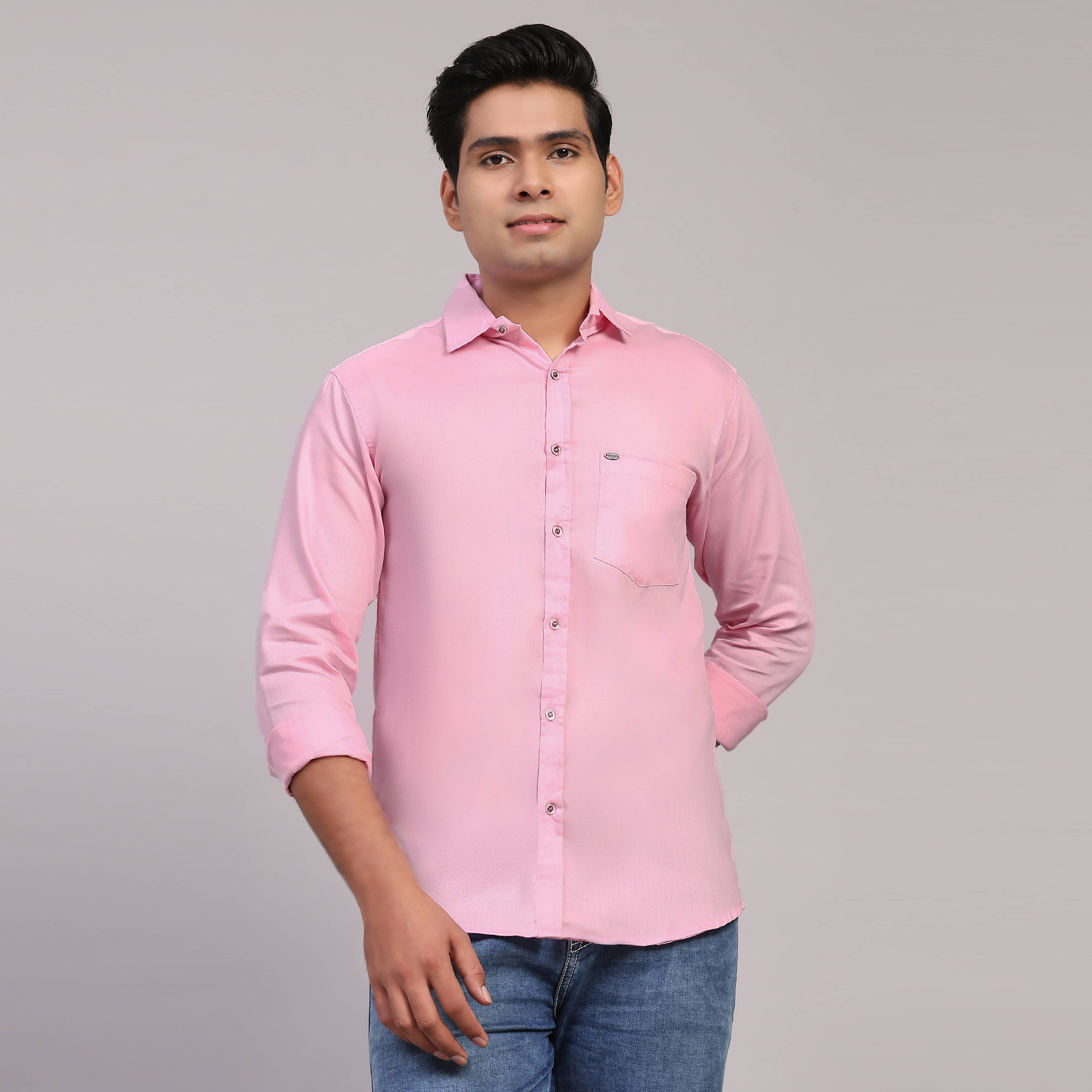 NOWT Cotton Blend Regular Fit Solids Full Sleeves Men's Casual Shirt - Pink ( Pack of 1 ) NOWT Cotton Blend Regular Fit Solids Full Sleeves Men's Casual Shirt - Pink ( Pack of 1 )
