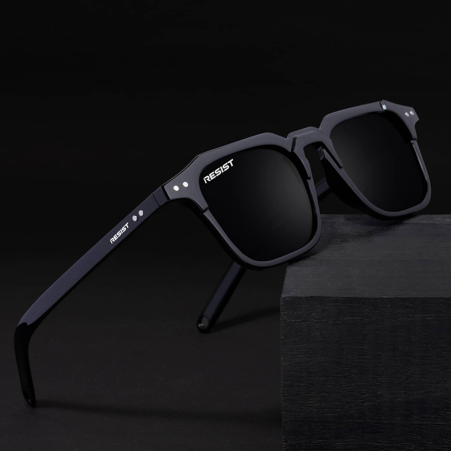 RESIST EYEWEAR Black Square Sunglasses ( Pack of 1 ) - Sunglasses | Buy online on ZillyBuy