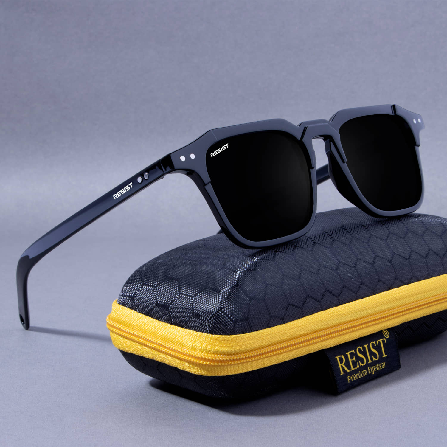 RESIST EYEWEAR Black Square Sunglasses ( Pack of 1 ) - Sunglasses | Buy online on ZillyBuy