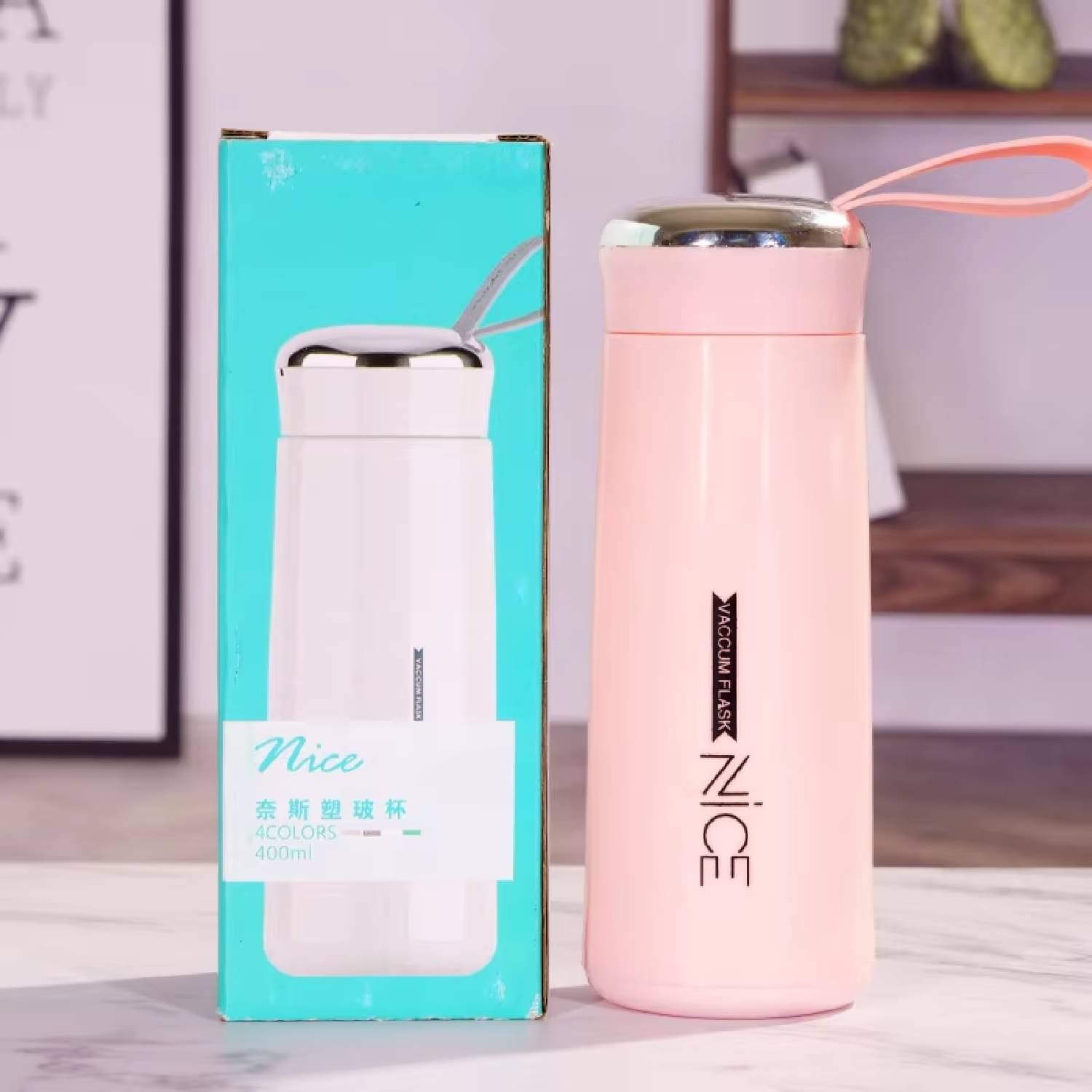     			SHARUJA Glass Liner Water Bottle Assorted Glass Water Bottle 400 mL ( Set of 1 )