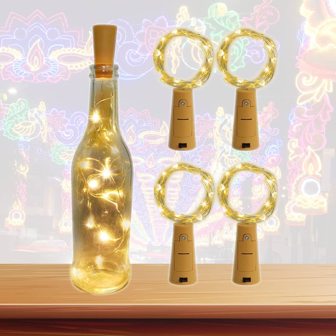     			SPARKWORLD Gold 3M Cork light ( Pack of 4 )