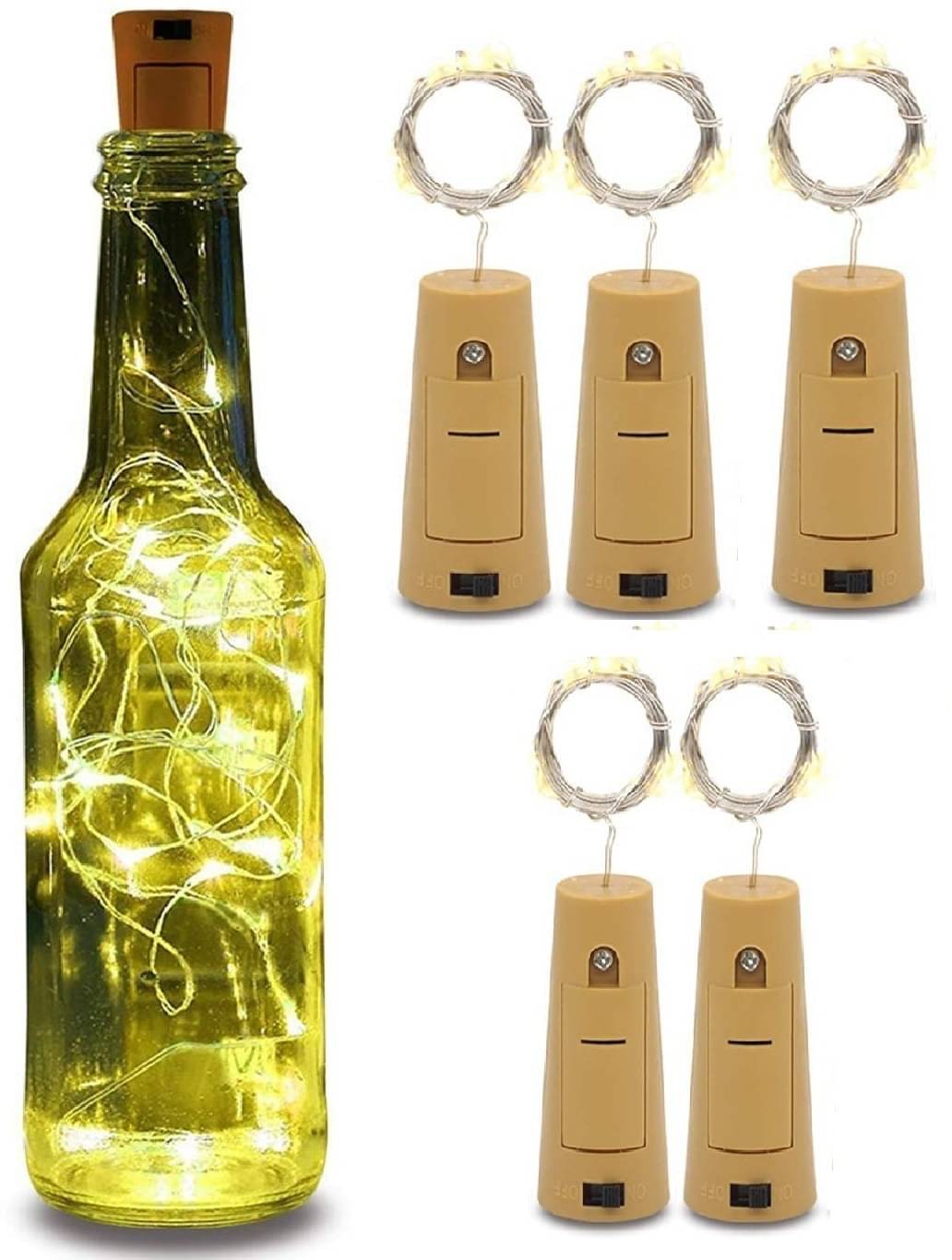     			SPARKWORLD Gold 3M Cork light ( Pack of 5 )