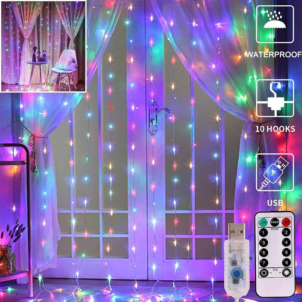 SPARKWORLD Multicolor 3M Curtain String Light ( Pack of 2 ) SPARKWORLD Multicolor 3M Curtain String Light ( Pack of 2 )