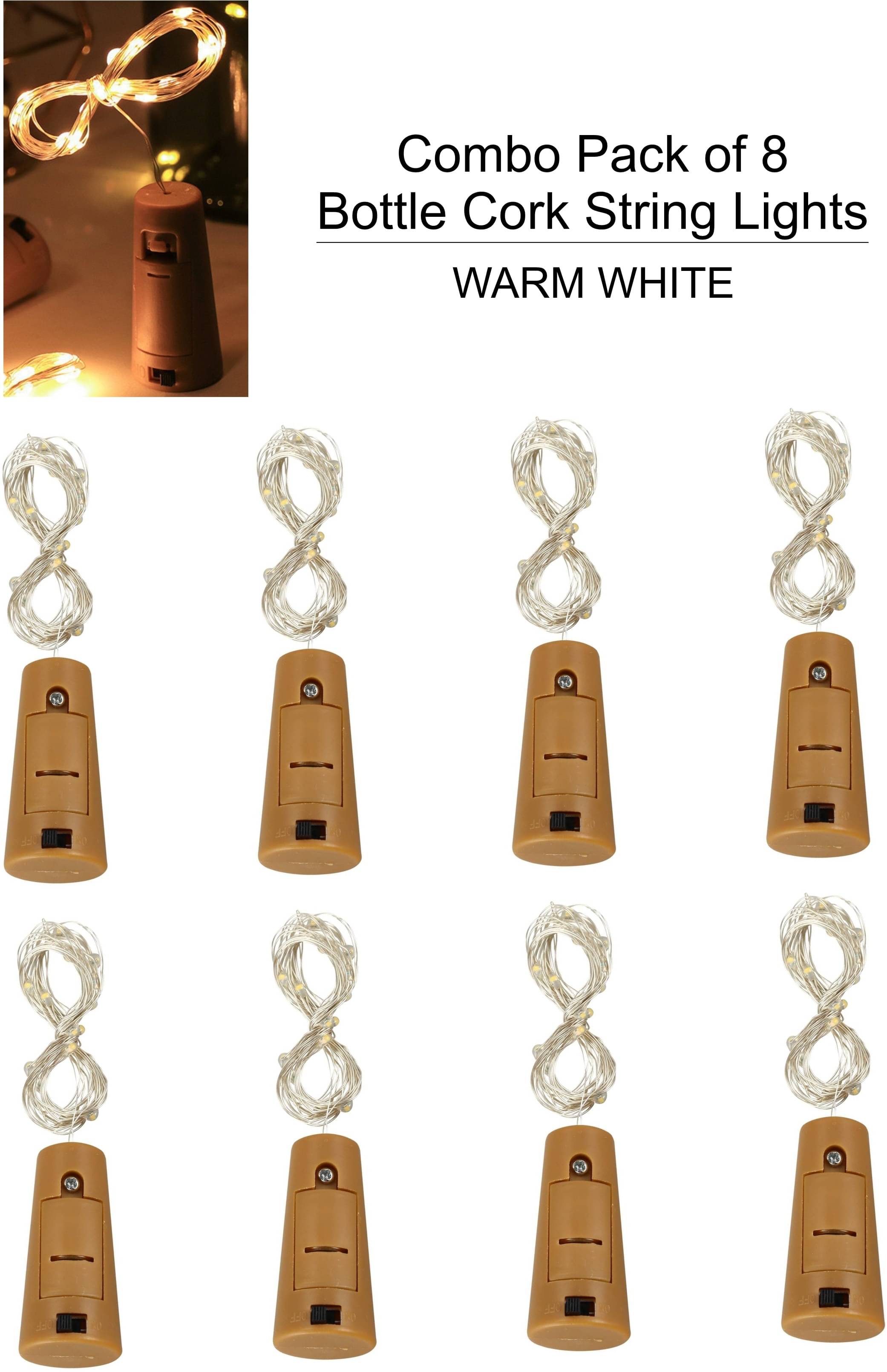     			SPARKWORLD Yellow 3M Cork light ( Pack of 8 )
