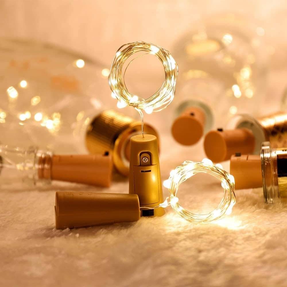     			SPARKWORLD Yellow 3M Cork light ( Pack of 9 )