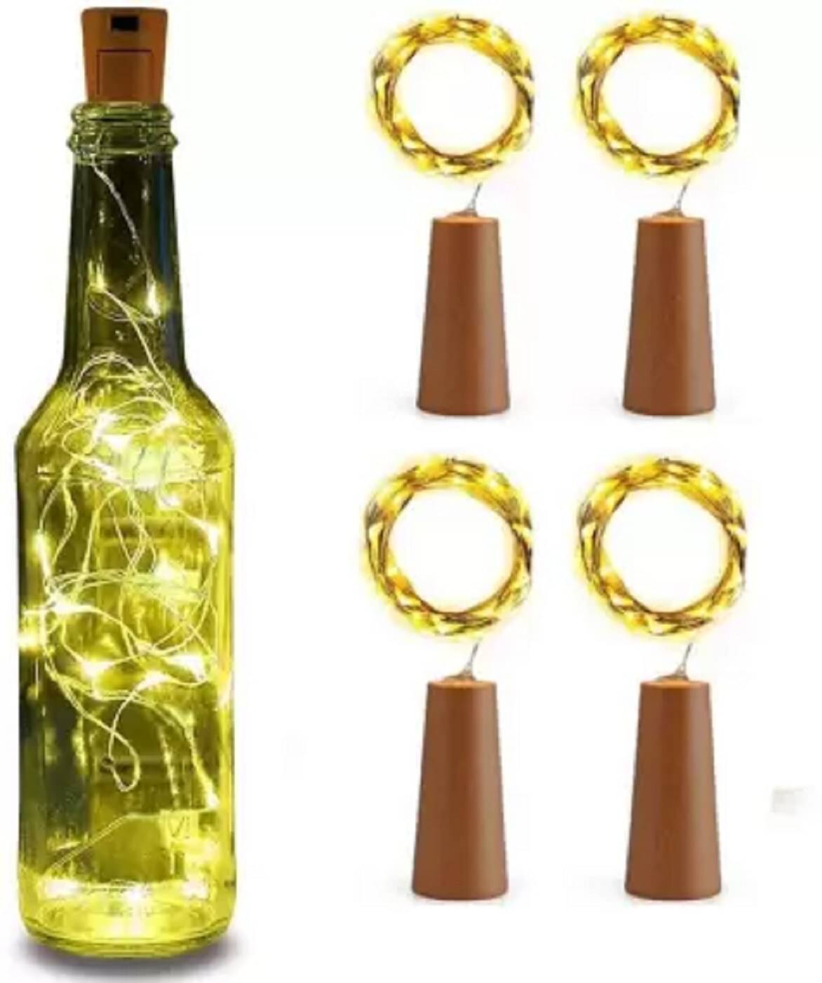     			SPARKWORLD Yellow 3M Cork light ( Pack of 4 )