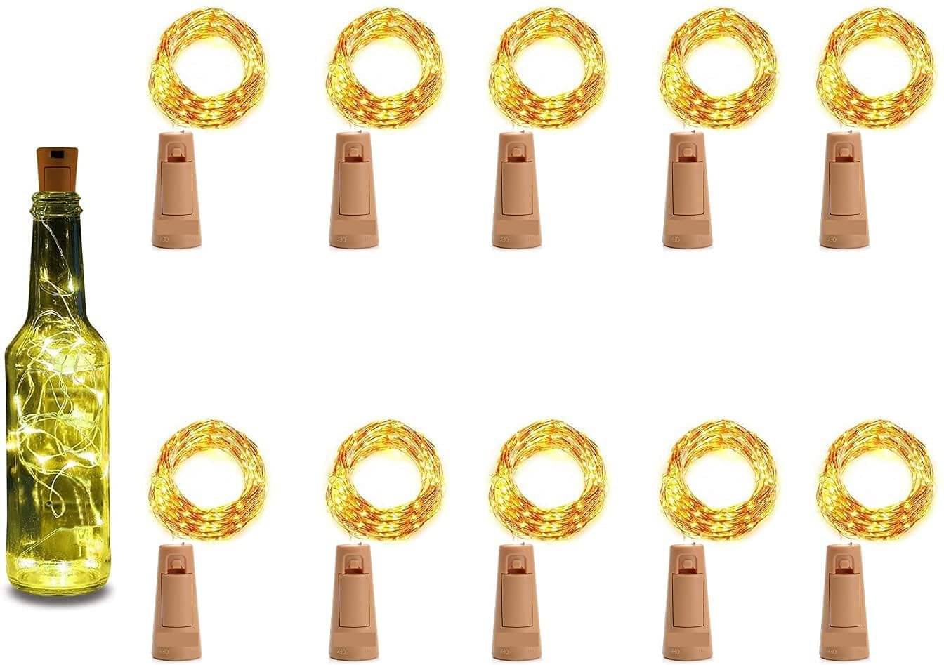     			SPARKWORLD Yellow 3M Cork light ( Pack of 10 )