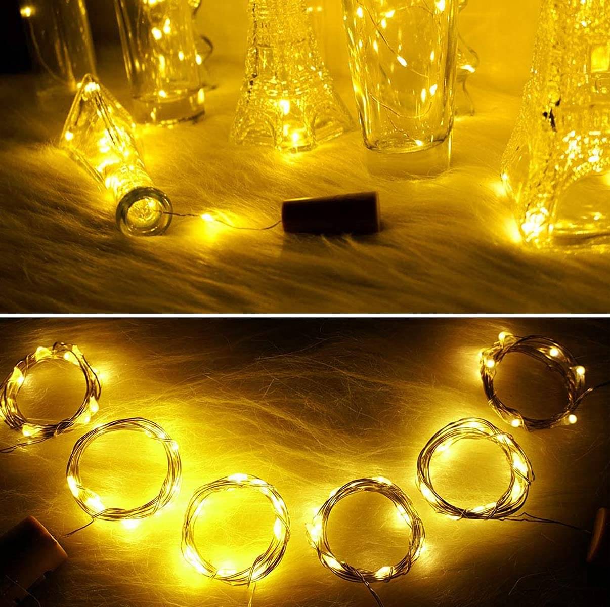    			SPARKWORLD Yellow 3M Cork light ( Pack of 10 )