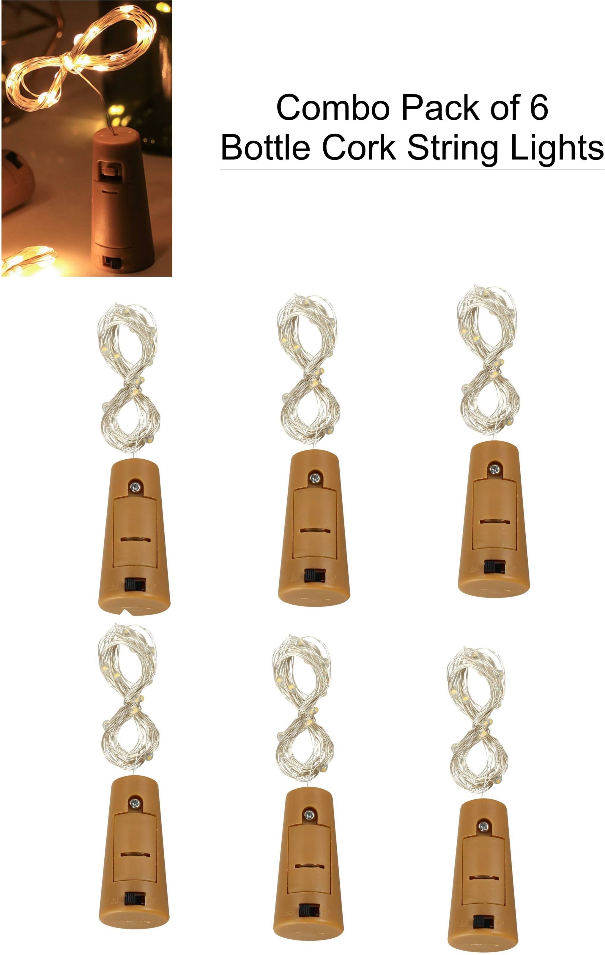     			SPARKWORLD Yellow 3M Cork light ( Pack of 6 )