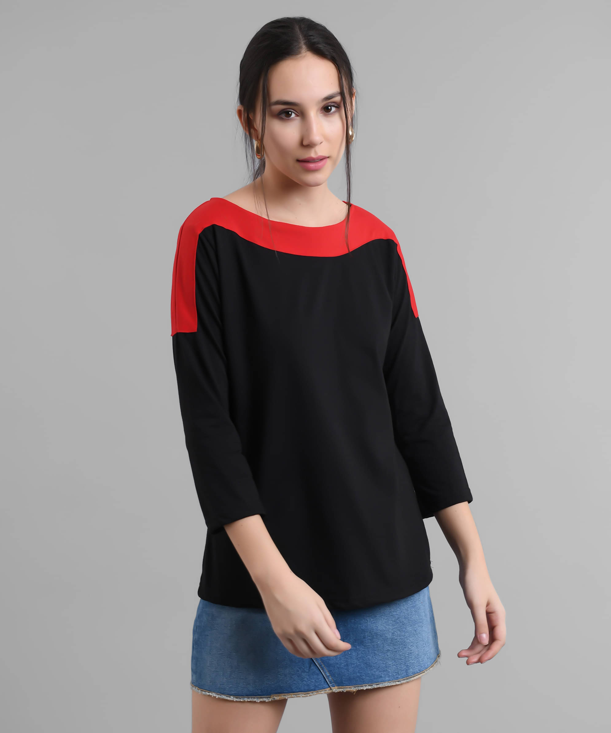 vivient Women Cotton Blend Solid Regular Fit Boat Neck T-Shirt ( Black ) vivient Women Cotton Blend Solid Regular Fit Boat Neck T-Shirt ( Black )