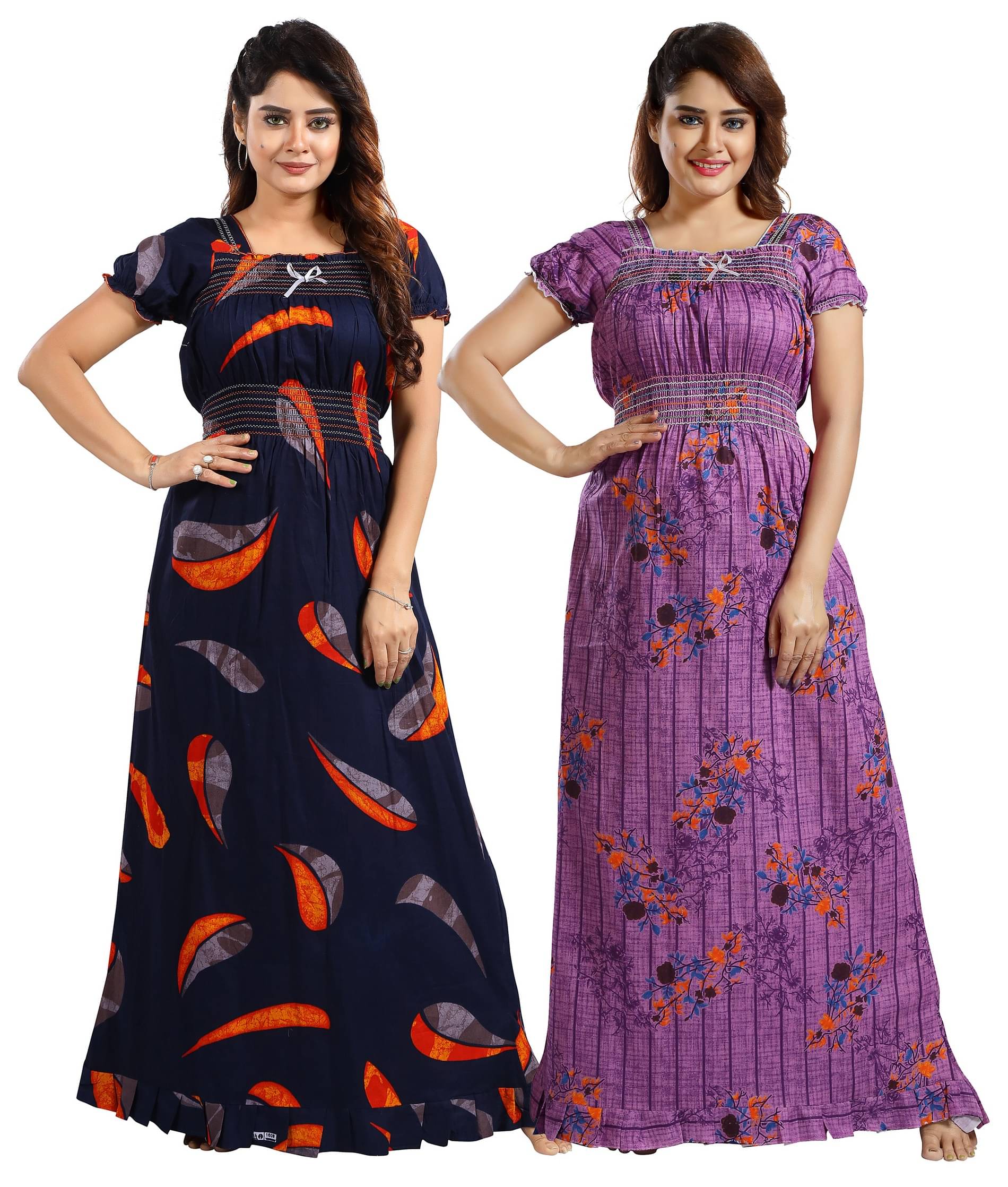 Cinco Multicolor Cotton Blend Women's Nightwear Nighty & Night Gowns ( Pack of 2 ) Cinco Multicolor Cotton Blend Women's Nightwear Nighty & Night Gowns ( Pack of 2 )