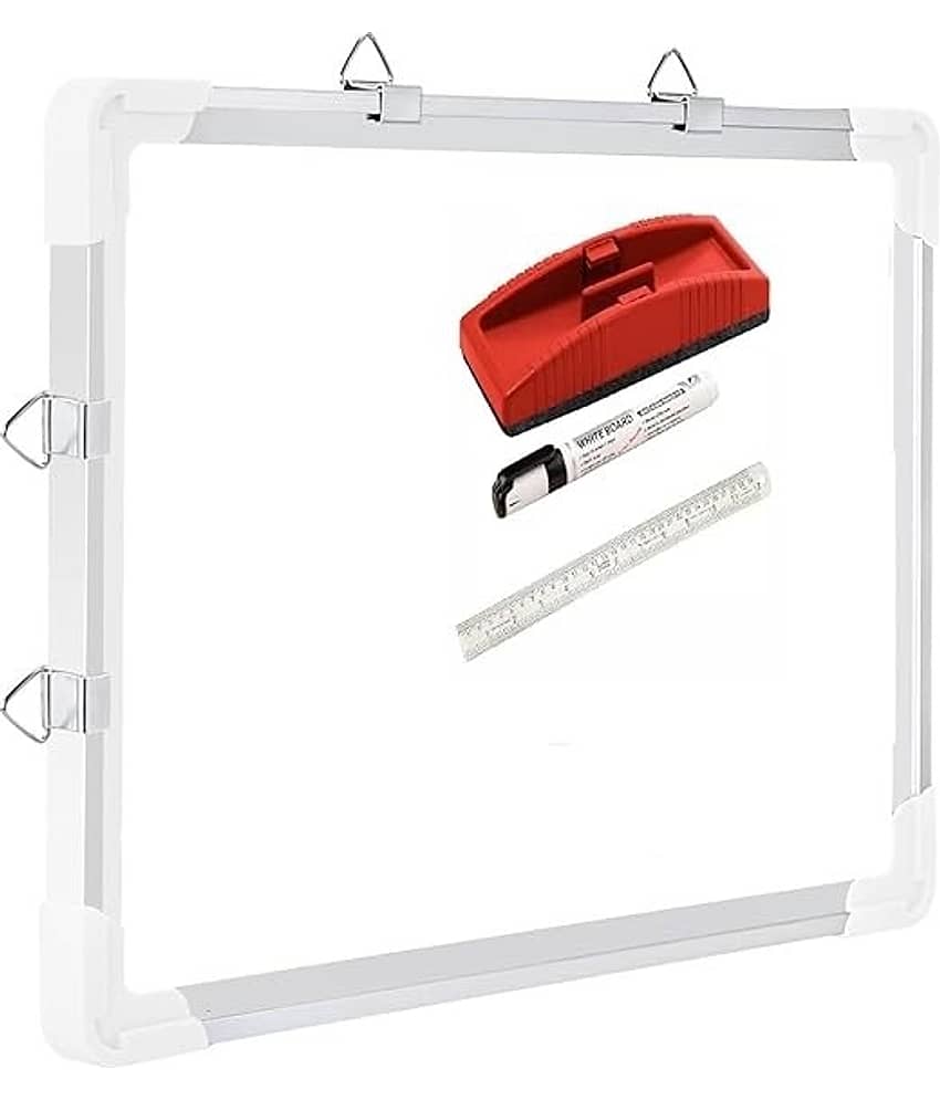 ECLET Aluminum Non Magnetic 1 X1 Feet Double Sided White Board and Chalk Board Front Side Whiteboard Marker Surface and Back Side Chalkboard Surface (1X1 Feet, Pack of 1 Item)C1 - Stationery | Buy online on ZillyBuy