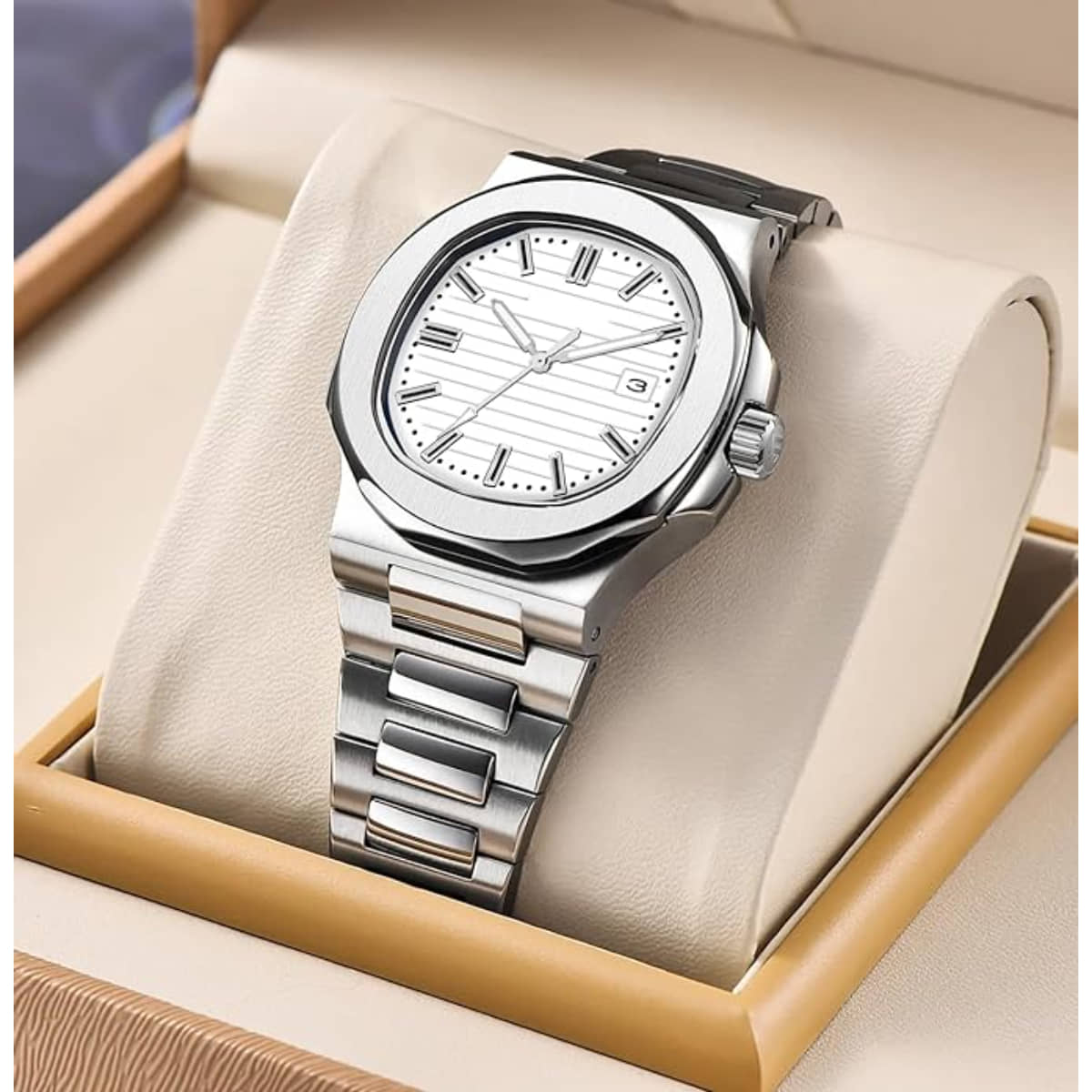 EEWHI Silver Stainless Steel Analog Men's Watch