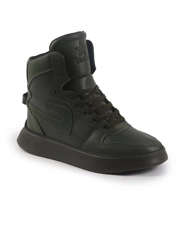     			Fausto High Top Chunky Classic Lace Up Sneakers Olive Men's Sneakers