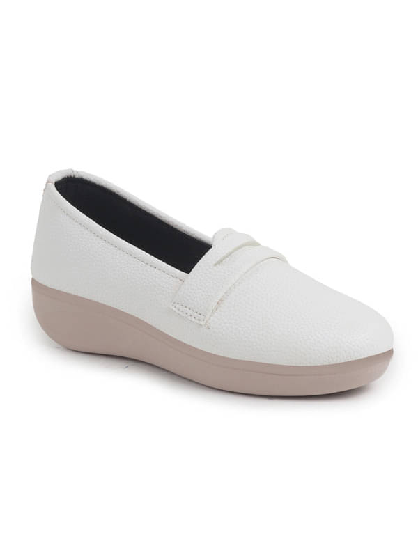     			Fausto White Women's Loafers