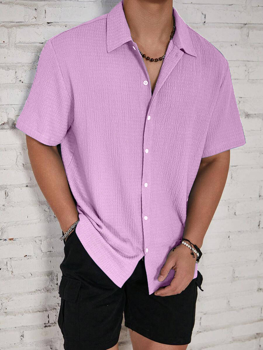 Filose Polyester Regular Fit Solids Half Sleeves Men's Casual Shirt - Purple ( Pack of 1 ) Filose Polyester Regular Fit Solids Half Sleeves Men's Casual Shirt - Purple ( Pack of 1 )