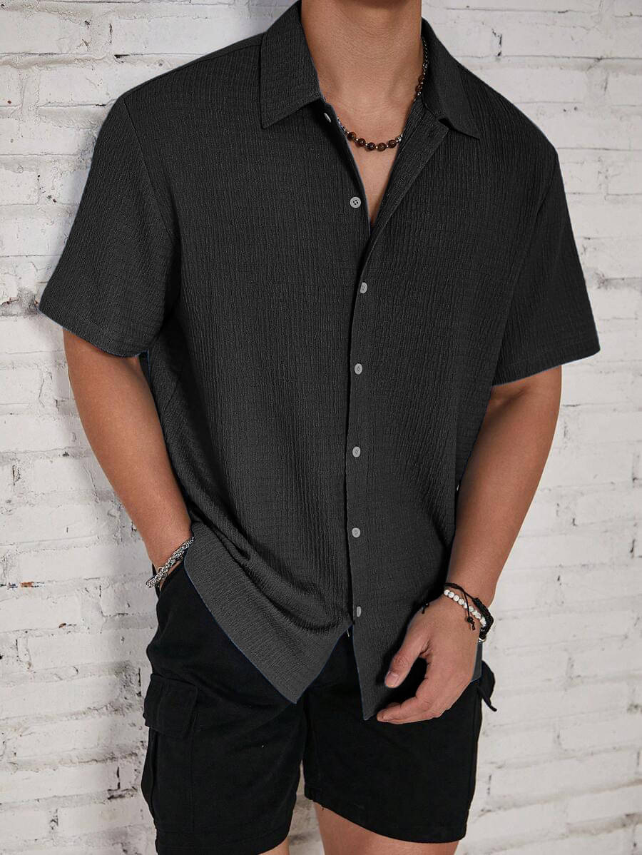     			Filose Polyester Regular Fit Solids Half Sleeves Men's Casual Shirt - Dark Grey ( Pack of 1 )