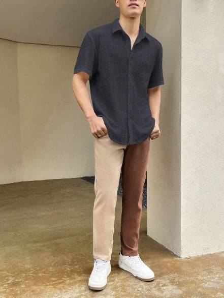 Filose Polyester Regular Fit Solids Half Sleeves Men's Casual Shirt - Dark Grey ( Pack of 1 ) Filose Polyester Regular Fit Solids Half Sleeves Men's Casual Shirt - Dark Grey ( Pack of 1 )