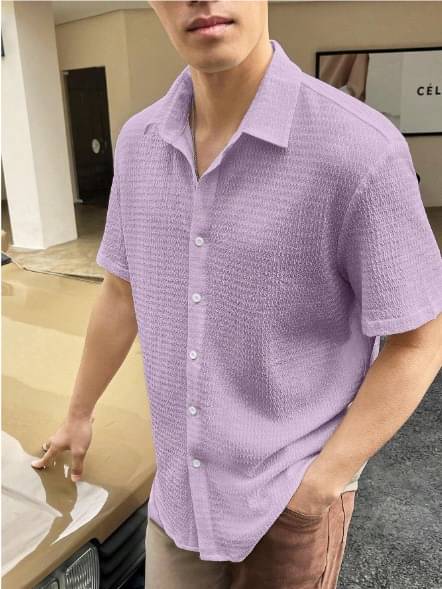 Filose Polyester Regular Fit Solids Half Sleeves Men's Casual Shirt - Purple ( Pack of 1 ) Filose Polyester Regular Fit Solids Half Sleeves Men's Casual Shirt - Purple ( Pack of 1 )