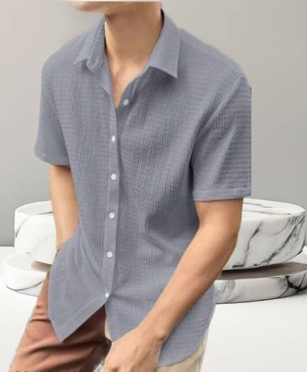 Filose Polyester Regular Fit Solids Half Sleeves Men's Casual Shirt - Grey ( Pack of 1 )     			Filose Polyester Regular Fit Solids Half Sleeves Men's Casual Shirt - Grey ( Pack of 1 )