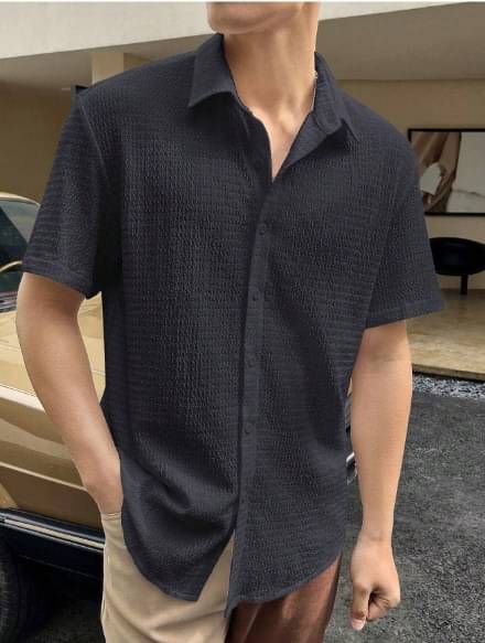 Filose Polyester Regular Fit Solids Half Sleeves Men's Casual Shirt - Dark Grey ( Pack of 1 )     			Filose Polyester Regular Fit Solids Half Sleeves Men's Casual Shirt - Dark Grey ( Pack of 1 )