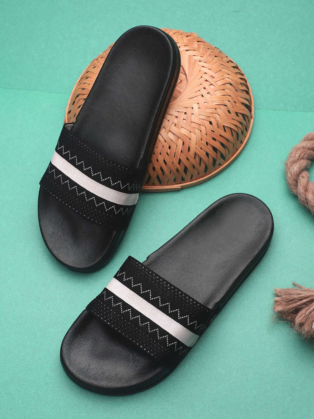     			KAPANI Black Men's Slide Flip flop