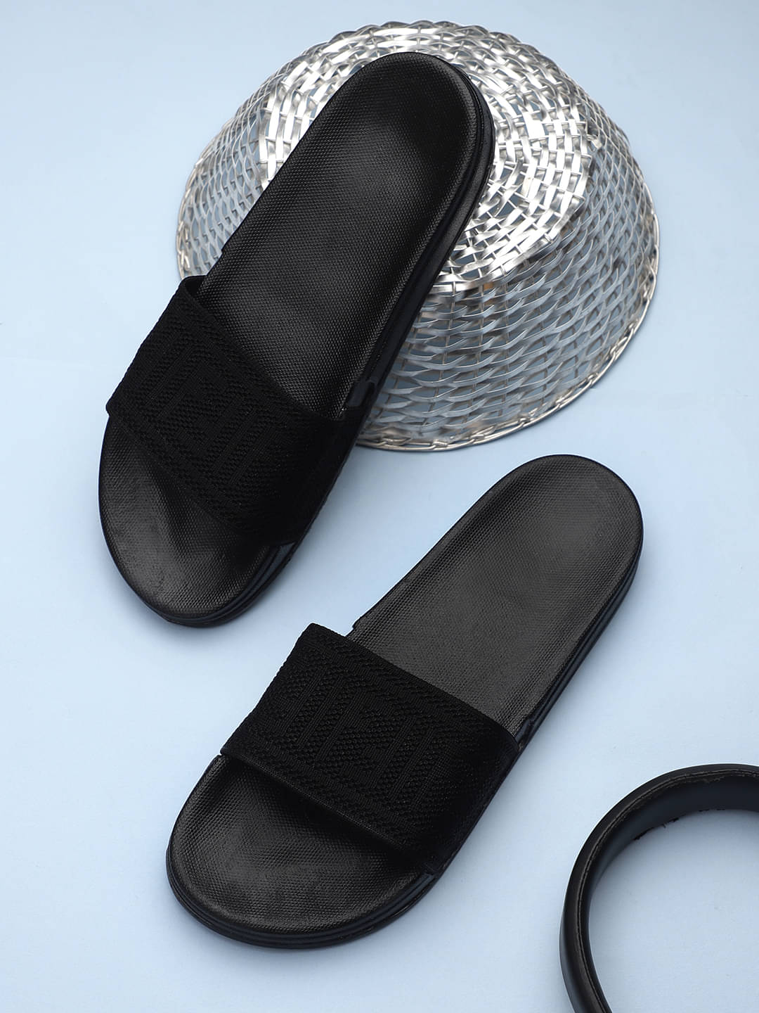     			KAPANI Black Men's Slide Flip flop