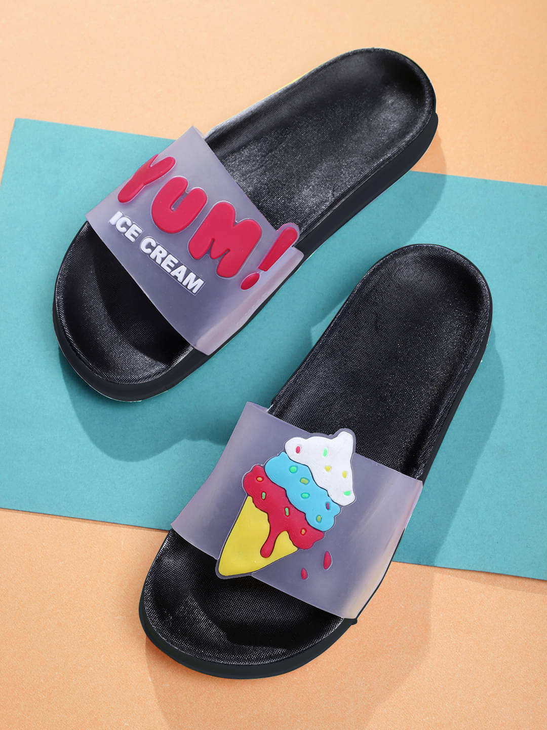     			KAPANI Black Women's Slide Flip flop