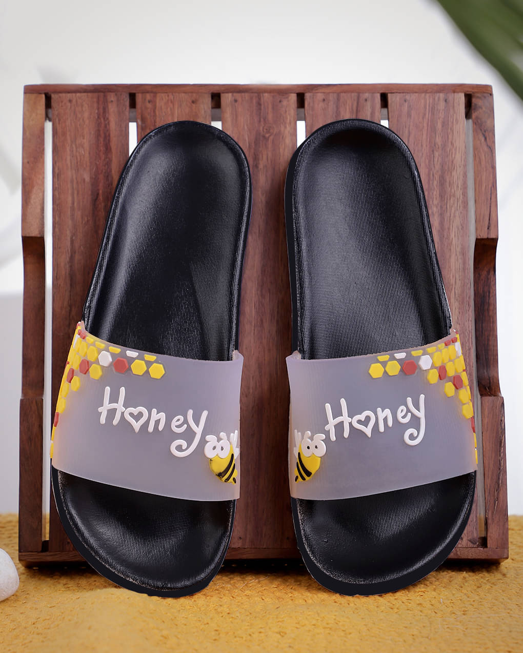     			KAPANI Black Women's Slide Flip flop