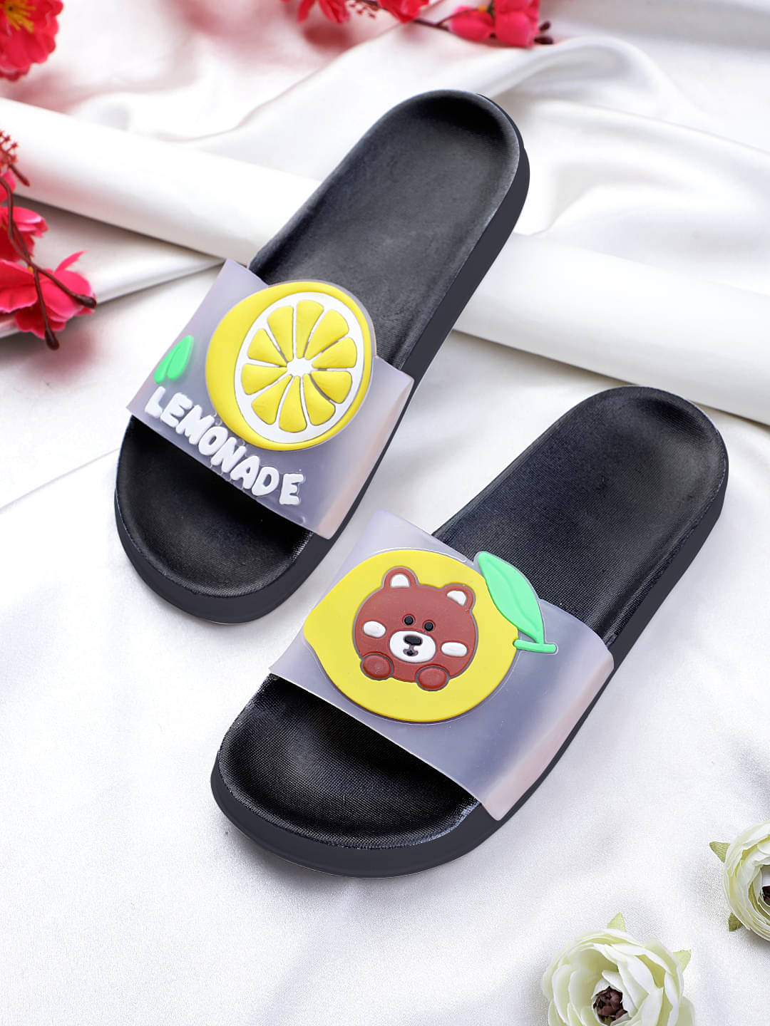     			KAPANI Black Women's Slide Flip flop