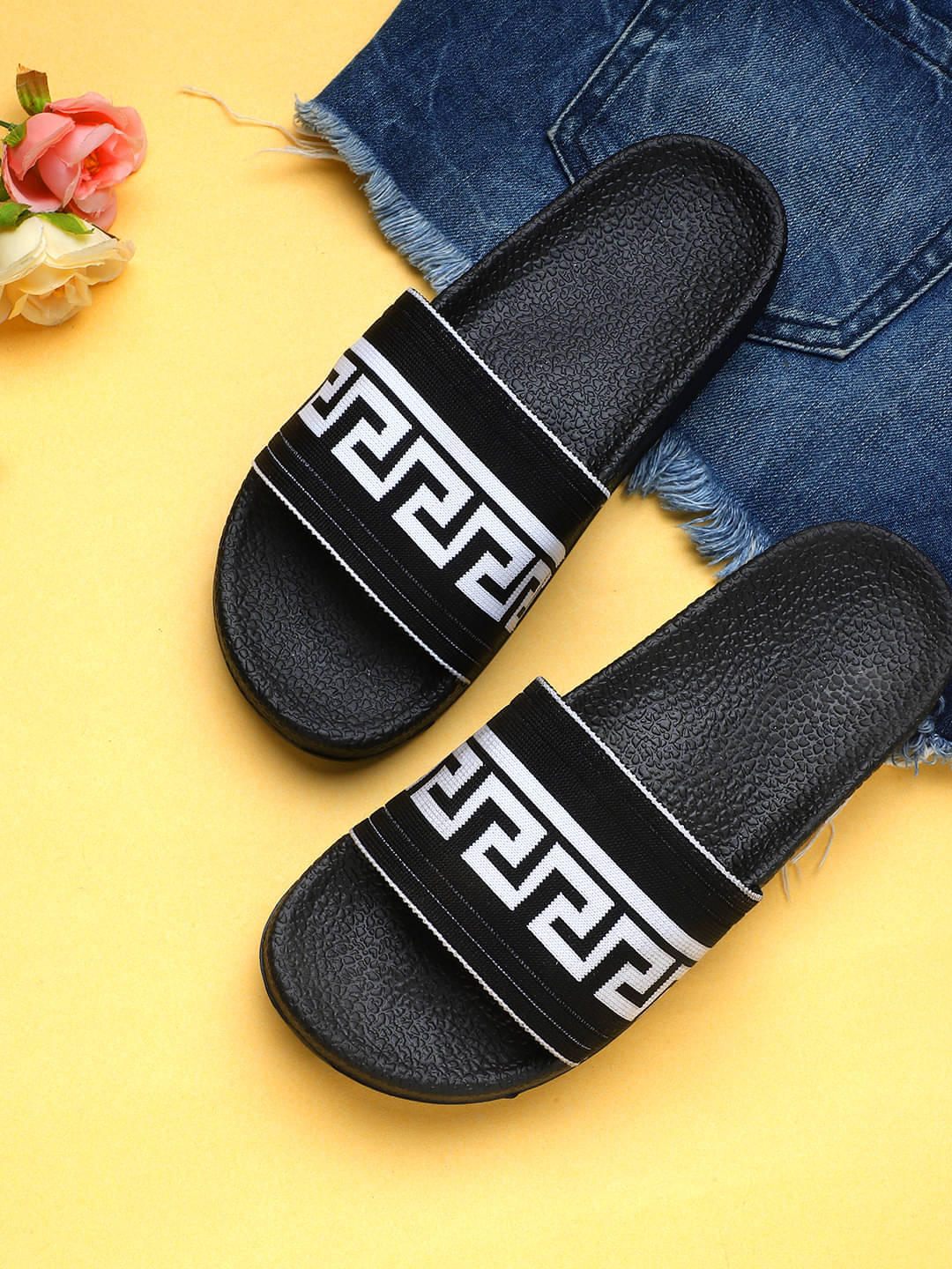     			KAPANI Black Women's Slide Flip flop