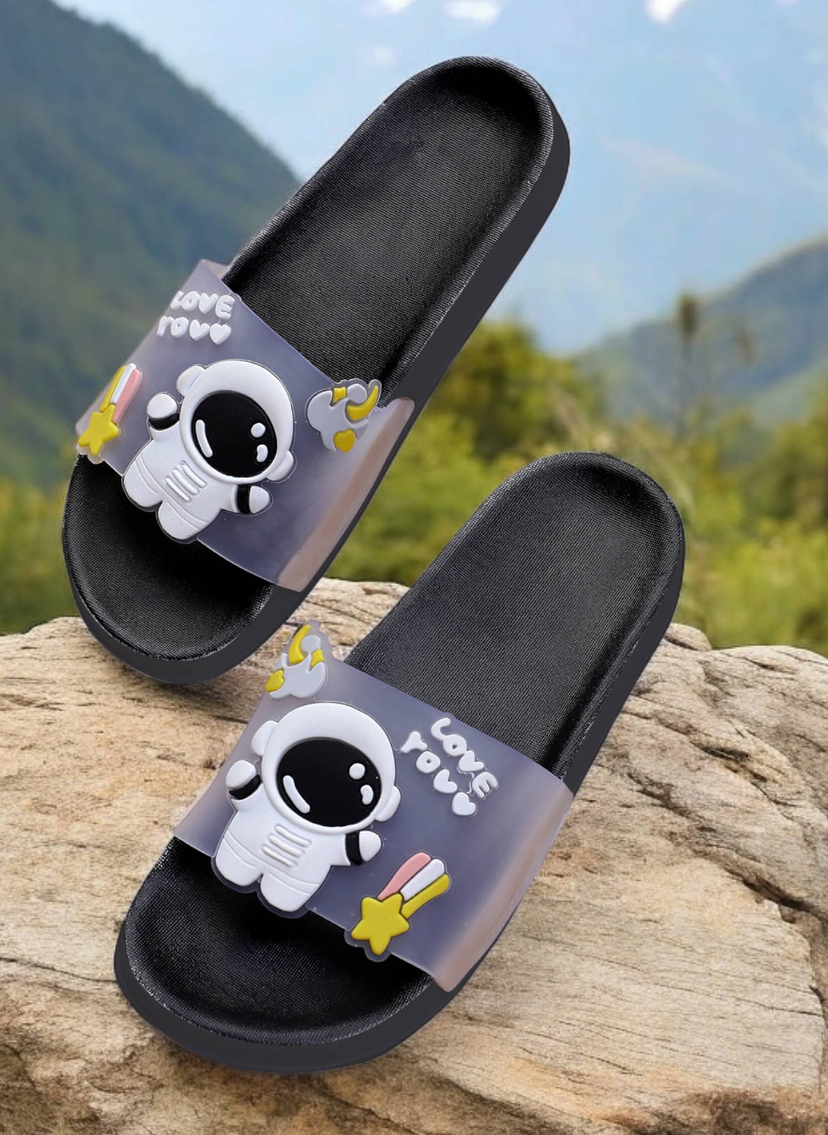    			KAPANI Black Women's Slide Flip flop