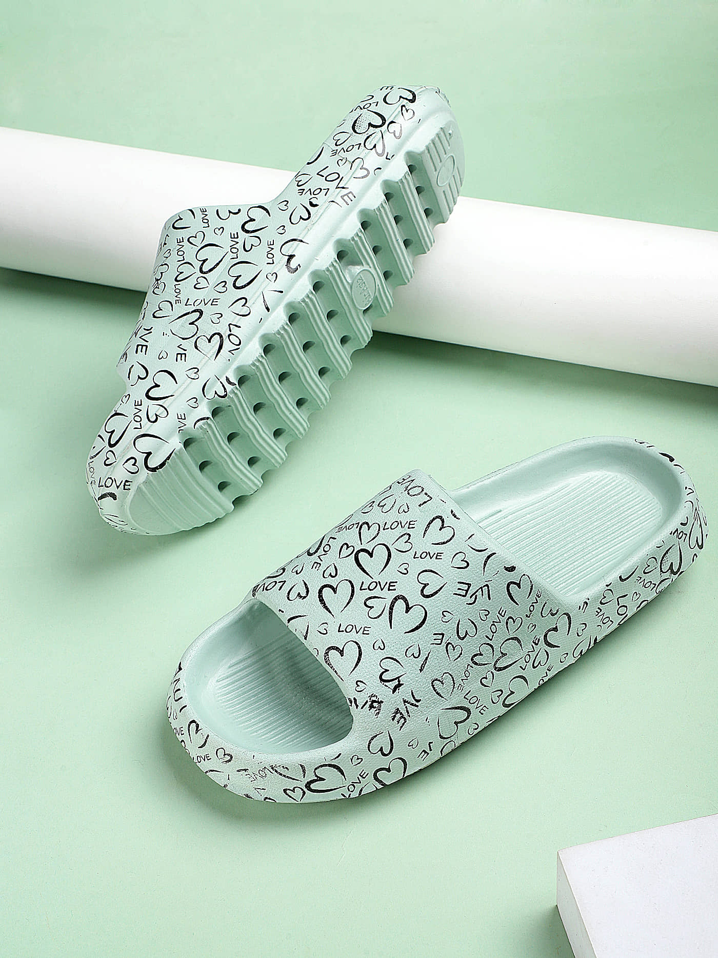 KAPANI Green Women's Slide Flip flop