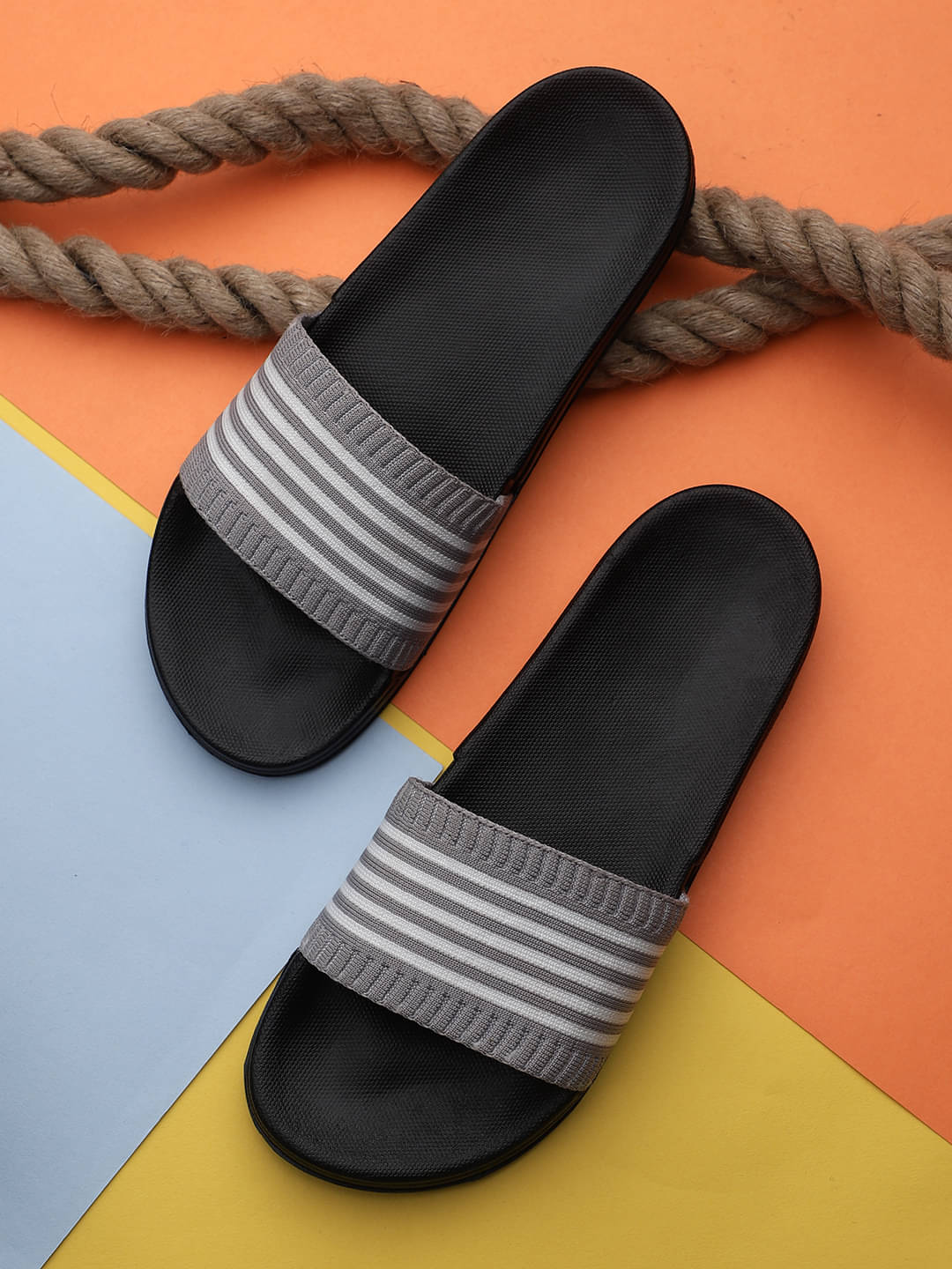     			KAPANI Grey Men's Slide Flip flop