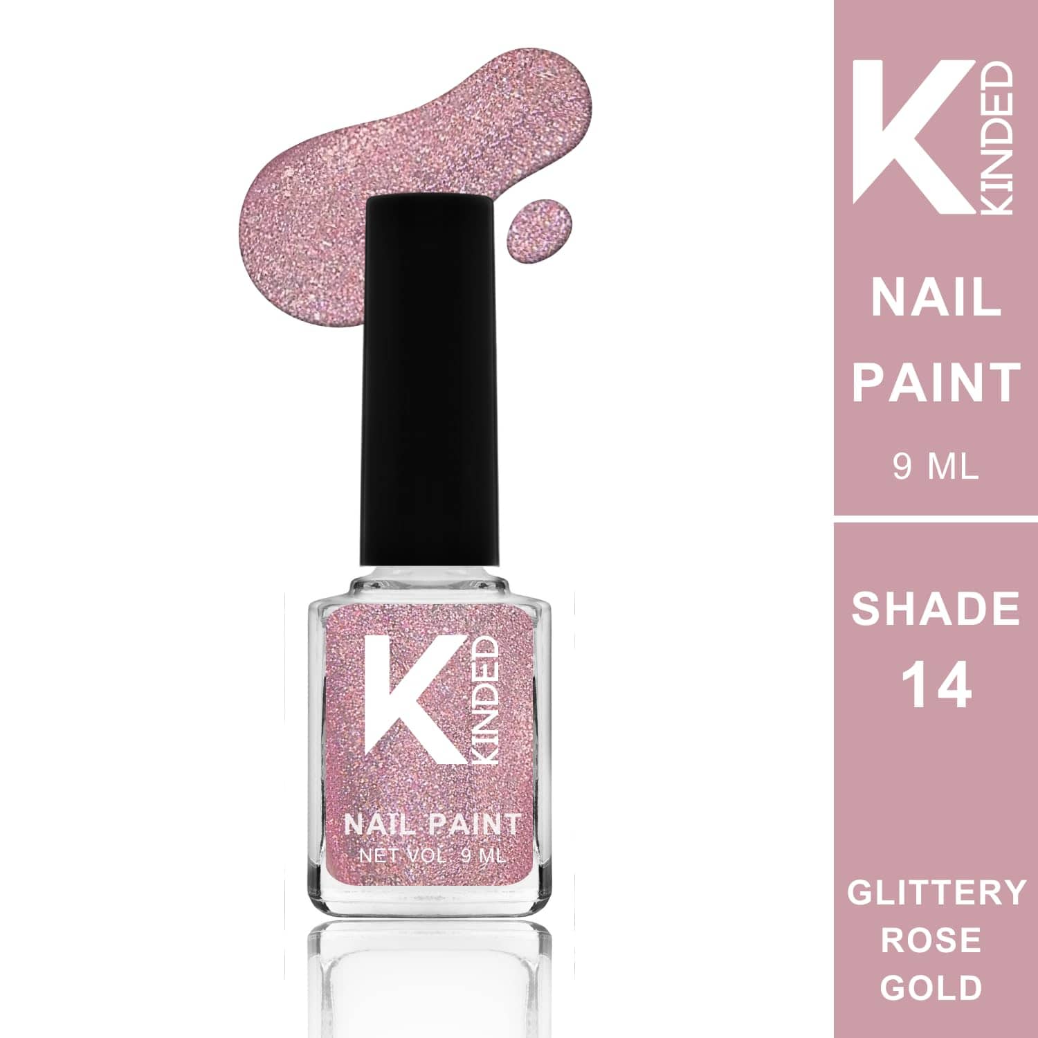 KINDED Silver Glitter Nail Polish 9 ( Pack of 1 )