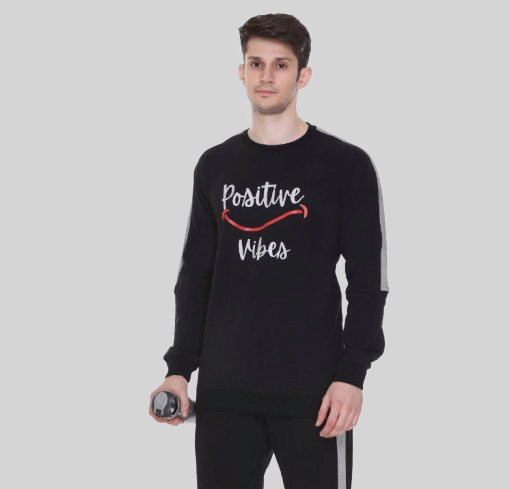 LEEBONEE Fleece Round Neck Men's Sweatshirt - Black ( Pack of 1 ) LEEBONEE Fleece Round Neck Men's Sweatshirt - Black ( Pack of 1 )