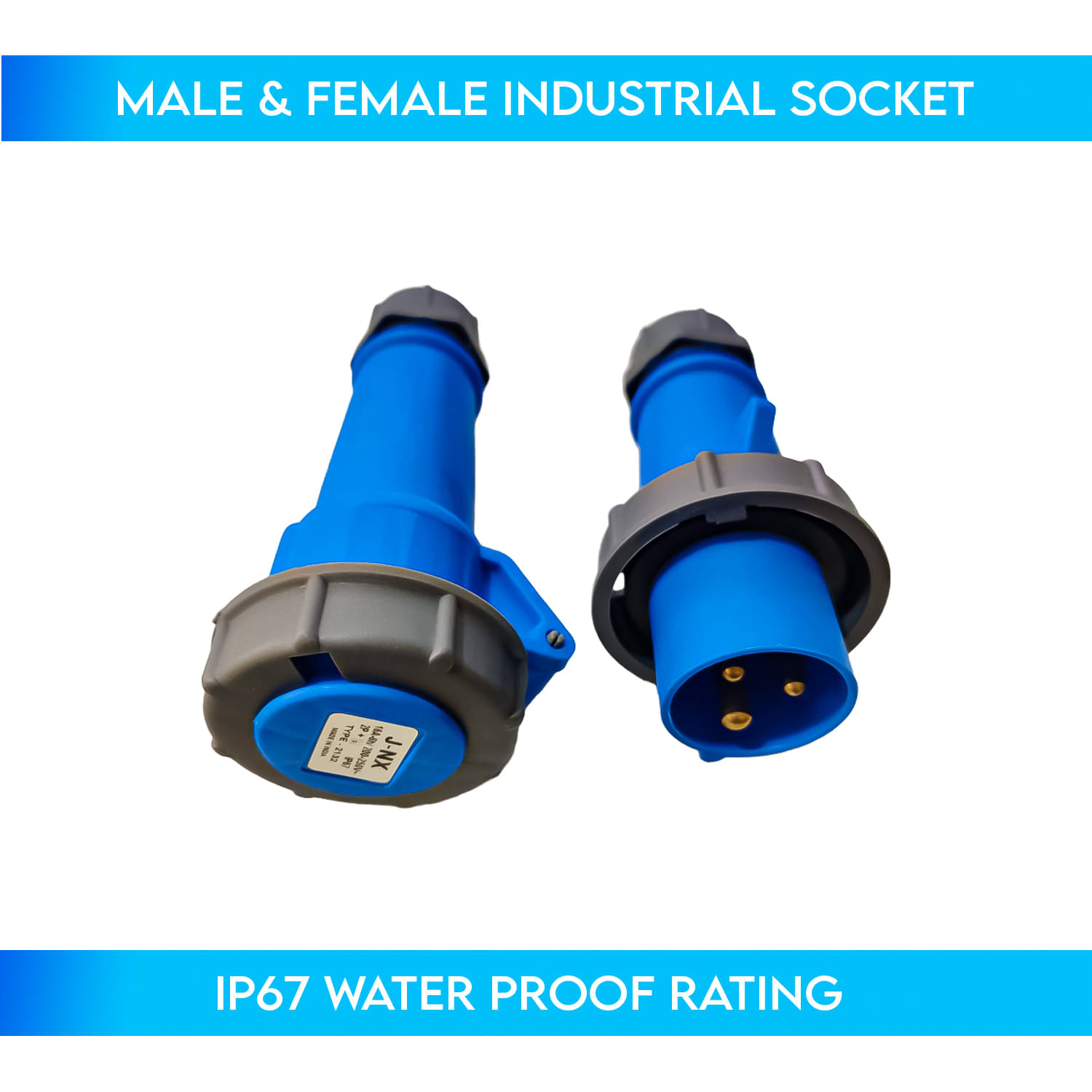 LXMI Male & Female Incustrial Socket With IP67 Waterproof rating 220 Non Modular Sockets LXMI Male & Female Incustrial Socket With IP67 Waterproof rating 220 Non Modular Sockets