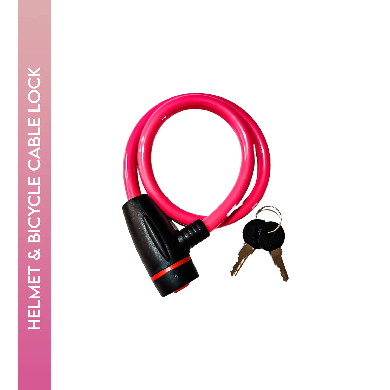     			LXMI Plastic Aluminium Cable Lock for Helmet Bicycle (Thick) Cable Type Helmet Lock - Key Lock