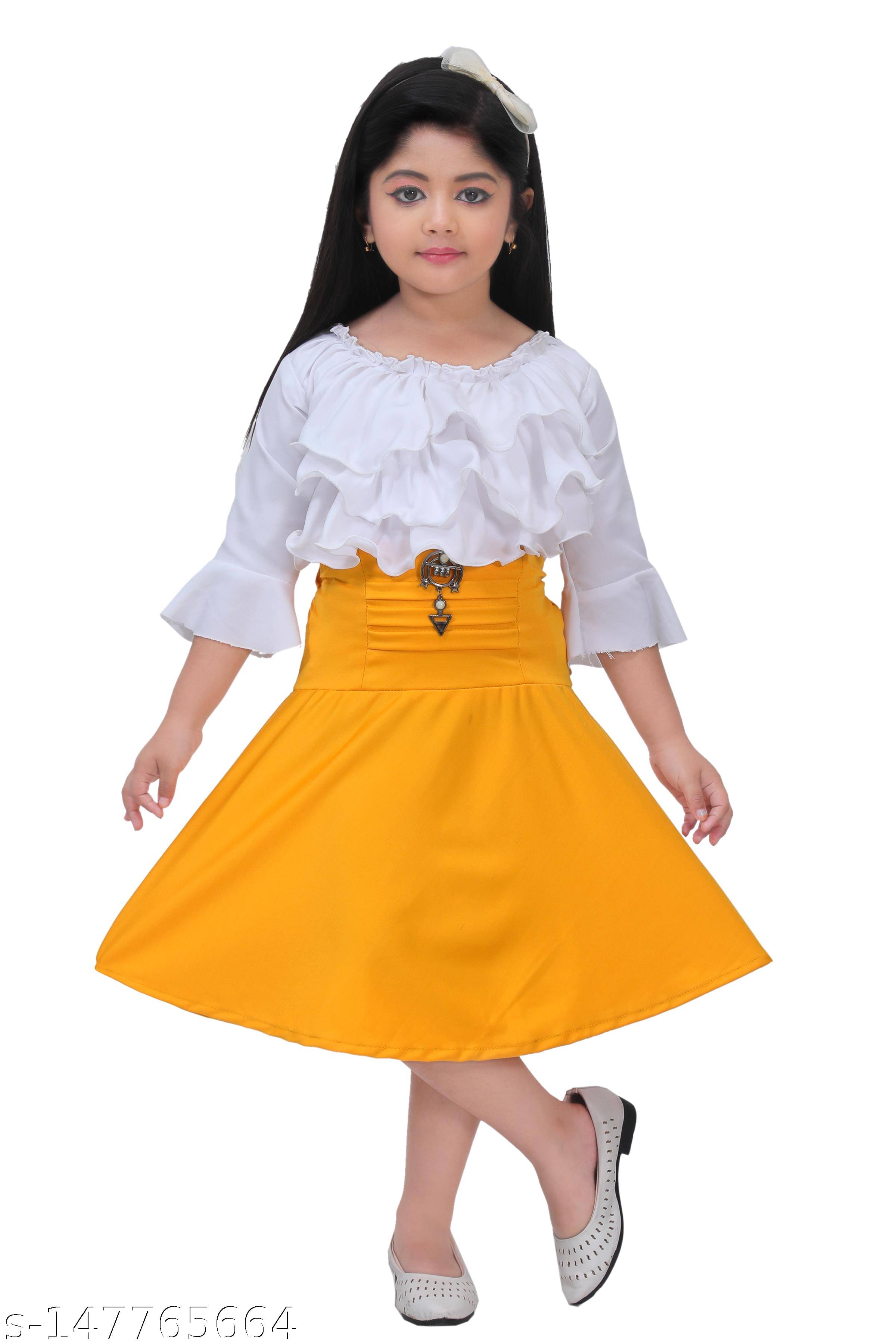 NIPU CREATION Pack of 1 Girls Cotton Blend Top With Skirt ( Multi Color ) NIPU CREATION Pack of 1 Girls Cotton Blend Top With Skirt ( Multi Color )