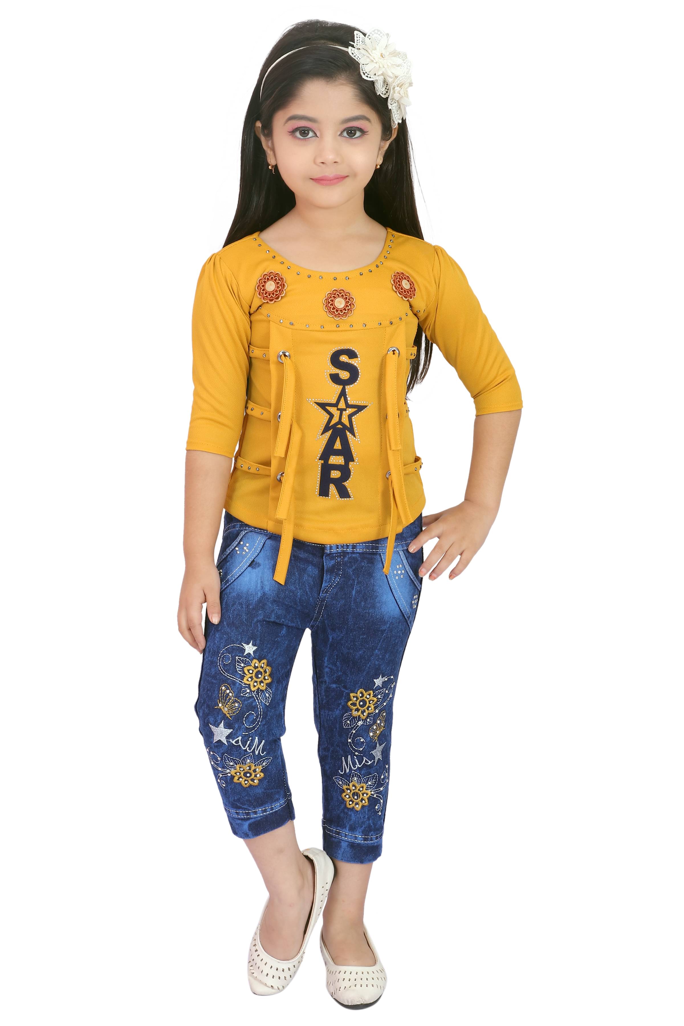     			NIPU CREATION Pack of 1 Girls Denim Top With Jeans ( Multi Color )